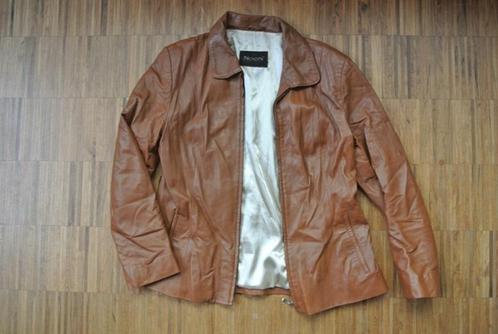 Bruin lederen jasje van Noon, Kleding | Dames, Jasjes, Kostuums en Pakken, Zo goed als nieuw, Jasje, Maat 42/44 (L), Bruin, Ophalen of Verzenden