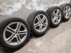 4 alu velgen met sneeuwbanden 18" 5x115 vr Mercedes 320 S, Ophalen, Gebruikt, Velg(en)