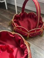 6 stuks Kina tepsisi/sepeti bordeaux, Ophalen of Verzenden, Gebruikt, Feestartikel