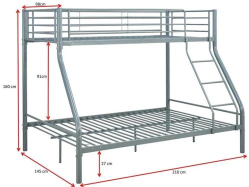 Beden, Huis en Inrichting, Slaapkamer | Bedden, Gebruikt, 140 cm, 210 cm, Metaal, Grijs, Ophalen