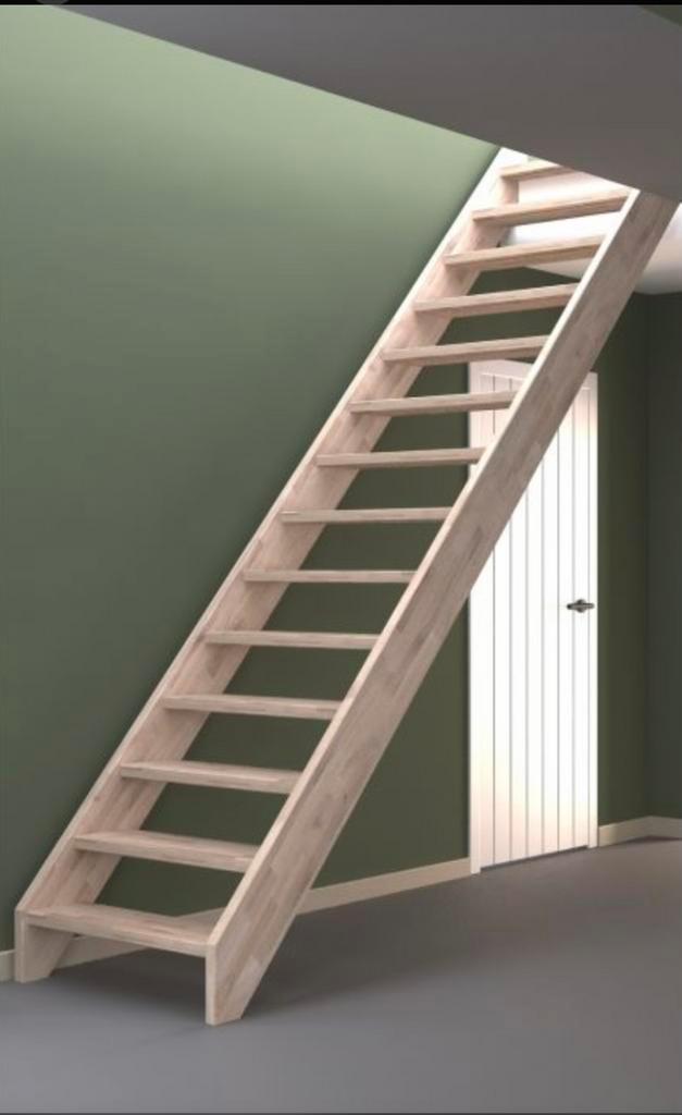 Te koop beuken hout trap nieuw in verpakking, Doe-het-zelf en Bouw, Ladders en Trappen, Zo goed als nieuw, Trap, Ophalen