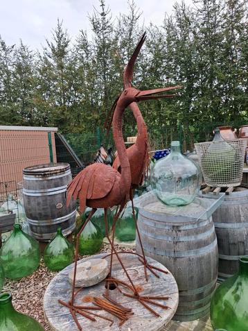 Reigers koppel in roestkleur! Decoratief  id tuin of vijver  beschikbaar voor biedingen