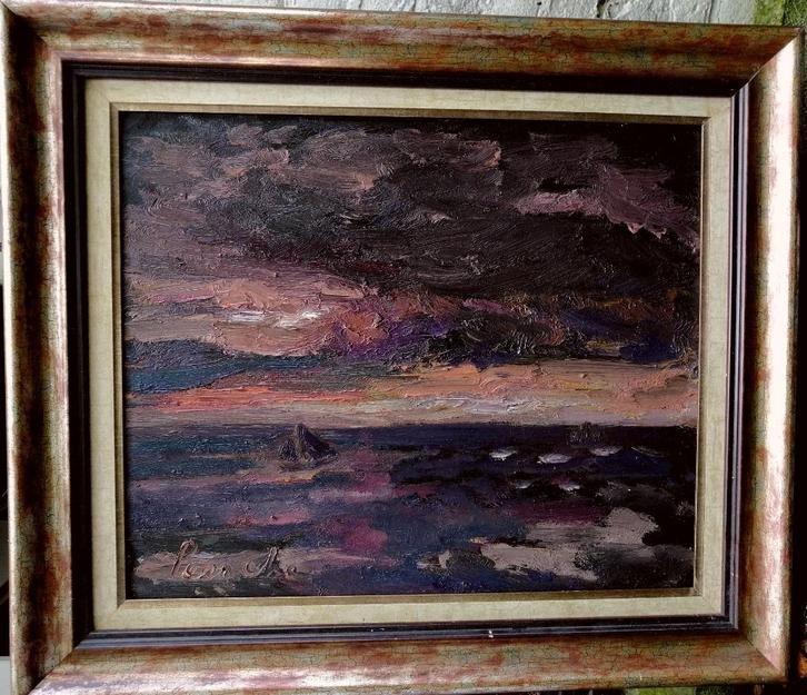 Constant Permeke '' Avond op zee'' olieverf op board., Antiek en Kunst, Kunst | Schilderijen | Modern, Verzenden