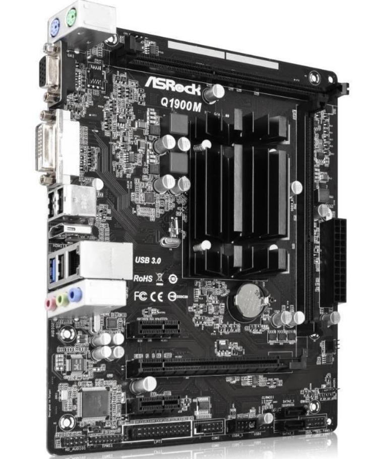 ASRock Q1900M onboard Quad-Core CPU, Computers en Software, Moederborden, Zo goed als nieuw, Intel, DDR3, Ophalen of Verzenden