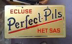 Glazen reklame bord Ecluse Perfect-Pils Het sas 1109/171/55, Verzamelen, Merken en Reclamevoorwerpen, Reclamebord, Gebruikt, Ophalen