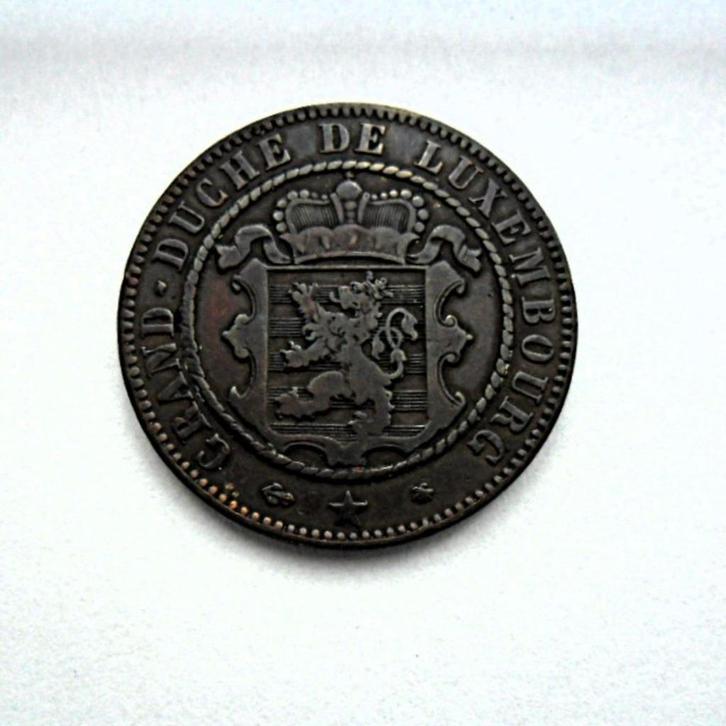 Luxemburg 10 centimes 1865 Anker/bij Boven de "BARRE", Postzegels en Munten, Munten | Europa | Niet-Euromunten, Losse munt, Overige landen