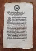 Ordonnantie, plakkaat burgerlijke wacht Antwerpen, 16e eeuw., Antiek en Kunst, Ophalen of Verzenden