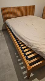 Lit de 1,40 m avec sommier à lattes et matelas, Maison & Meubles, 210 cm, 140 cm, Brun, Enlèvement