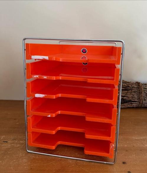 Organiseur   Range courriers  6 tiroirs vintage  orange, Diversen, Bureau-accessoires, Gebruikt, Ophalen of Verzenden
