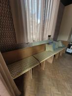 Eetkamerbank/muurbank in echte eikfineer, Huis en Inrichting, Ophalen, Hout, Gebruikt, Twee