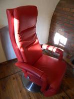 Rood lederen design relax zetel, Huis en Inrichting, Ophalen, Eenpersoons, Minder dan 75 cm, Design