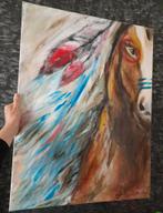 Acryl op doek schilderij canvas paard 60x80cm, Ophalen of Verzenden