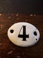 Klein geëmailleerd bordje, met nummer 4, Antiek en Kunst, Ophalen