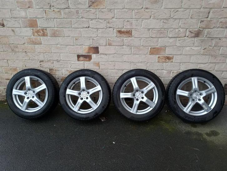 Set winterwielen (alu ENZO velg) 205/55 R16, Auto-onderdelen, Banden en Velgen, Velg(en), Winterbanden, 16 inch, 205 mm, Personenwagen