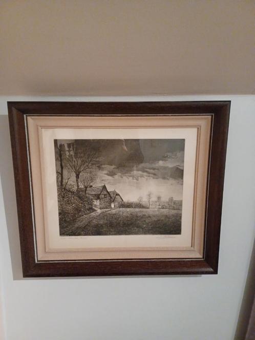 GROTE ETS EMIEL DE COOMAN " MAARTSE BUIEN" 1994, Antiek en Kunst, Kunst | Etsen en Gravures, Ophalen