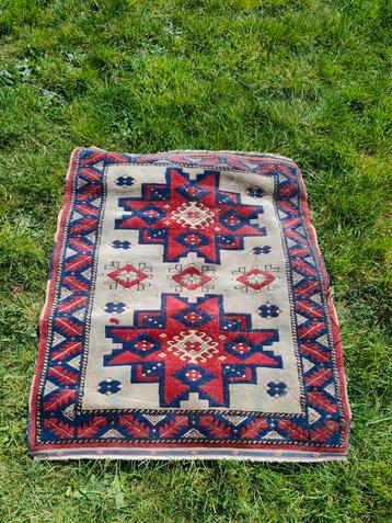 Tapis turc vintage 96 x 116 cm noué à la main, Enlèvement ou Envoi