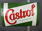 Castrol Huile de Moteurs emaille reclame bord 120x90cm 1956, Verzamelen, Ophalen, Zo goed als nieuw, Reclamebord