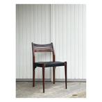 Set (4) vintage eetkamerstoelen | Mid Century Modern, Huis en Inrichting, Stoelen, Ophalen, Zo goed als nieuw, Blauw