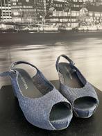 blauwe sleehak - sandalen - merk Pons Quintana - maat 38, Comme neuf, Sandales et Mûles, Envoi, Bleu