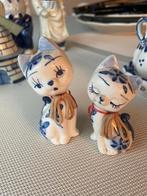Delfts blauw 2 poezen, Antiquités & Art, Enlèvement ou Envoi