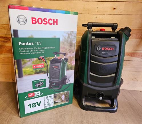 Nettoyeur haute pression portable Bosch Fontus 18V, Jardin & Terrasse, Nettoyeurs haute pression, Neuf, Batterie, Avec pression d'eau réglable