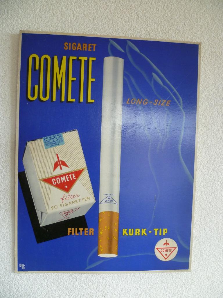 KARTONNEN RECLAME DISPLAY"COMETE SIGARETTEN"UIT JAREN 60, Verzamelen, Merken en Reclamevoorwerpen, Gebruikt, Reclamebord, Ophalen of Verzenden