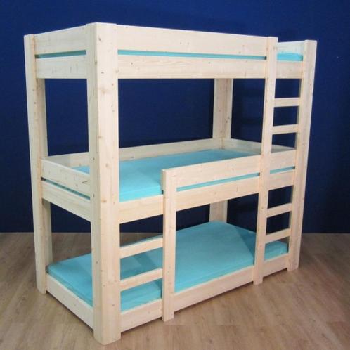 houten Stapelbed 3 BEDDEN HOOG in 16 matrasmaten mogelijk, Enfants & Bébés, Chambre d'enfant | Lits superposés & Lits mezzanines