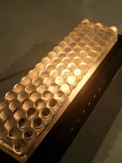 Paar wandlampen naar Jacques Biny,  gebubbeld glas,  retro, Antiek en Kunst, Antiek | Verlichting, Ophalen of Verzenden