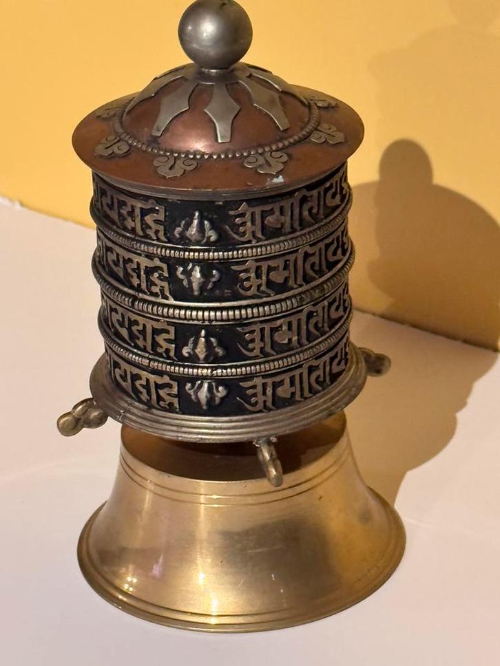 Tibetaanse gebedsmolen, Antiek en Kunst, Antiek | Brons en Koper, Koper, Ophalen of Verzenden
