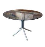Vintage Space Age eettafel uit de jaren 60, chroom, gerookt, Ophalen of Verzenden