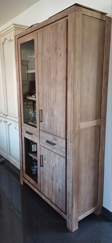 Volledige eetkamer van massief acacia, Huis en Inrichting, Kasten | Buffetkasten, Zo goed als nieuw, Ophalen