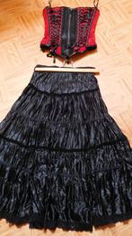 Ensemble Jupe longue + Corset Gothique - Taille S/M, Ophalen of Verzenden, Zo goed als nieuw, Maat 36 (S)