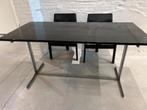 Zwart Glazen  tafel 68,5 x 148,5 cm, Ophalen, Gebruikt, 100 tot 150 cm, 50 tot 100 cm