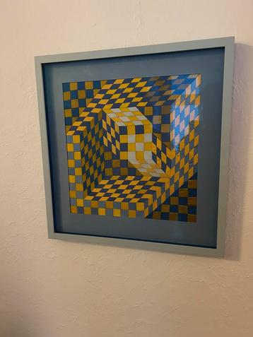 Prachtig ingelijst patchwork beschikbaar voor biedingen