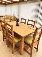 Houte tafel en 6 stoelen, Ophalen, Zo goed als nieuw