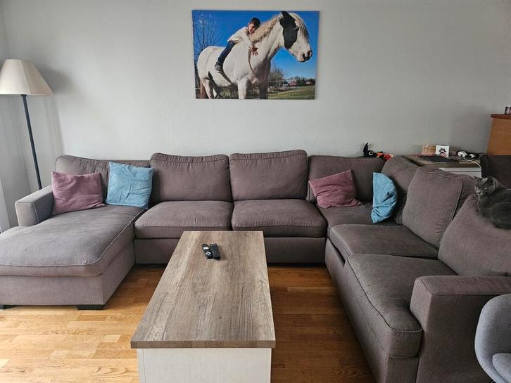 Grote hoekzetel, Huis en Inrichting, Zetels | Complete zithoeken, Gebruikt, Stof, Ophalen