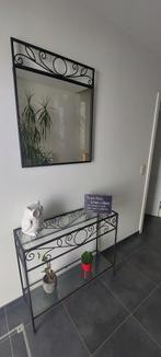 Halmeubel met spiegel, Huis en Inrichting, Ophalen, Metaal of Aluminium, 50 tot 100 cm, Zo goed als nieuw