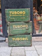 Vintage houten mancave Tuborg bakken., Huis en Inrichting, Woonaccessoires | Kisten, Zo goed als nieuw, Ophalen