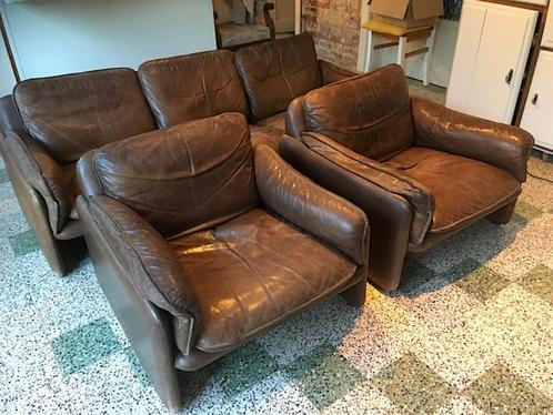 Iconische De Sede DS61 lederen lounge uit de jaren 70, Huis en Inrichting, Zetels | Complete zithoeken, Gebruikt, Hout, Leer, Ophalen