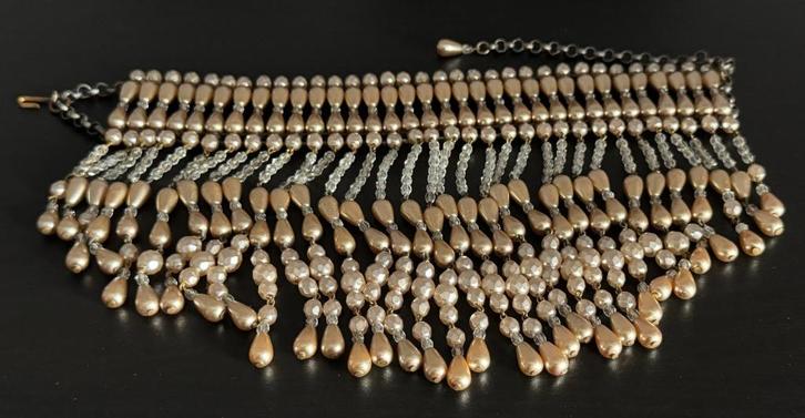 Vintage chokerketting uit de jaren 60, Handtassen en Accessoires, Antieke sieraden, Ketting, Overige materialen, Ophalen of Verzenden