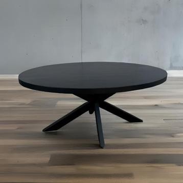 Ovale Eettafel 180cm Zwart Mangohout Matrixpoot