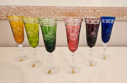 Zeldzame set kristallen glazen 'Echt Meissner Bleikristall', Verzamelen, Glas en Drinkglazen, Gebruikt, Overige typen, Ophalen