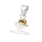 Ballerina turnster kinderhanger 925 sterling zilver, Ophalen of Verzenden, Nieuw, Hanger