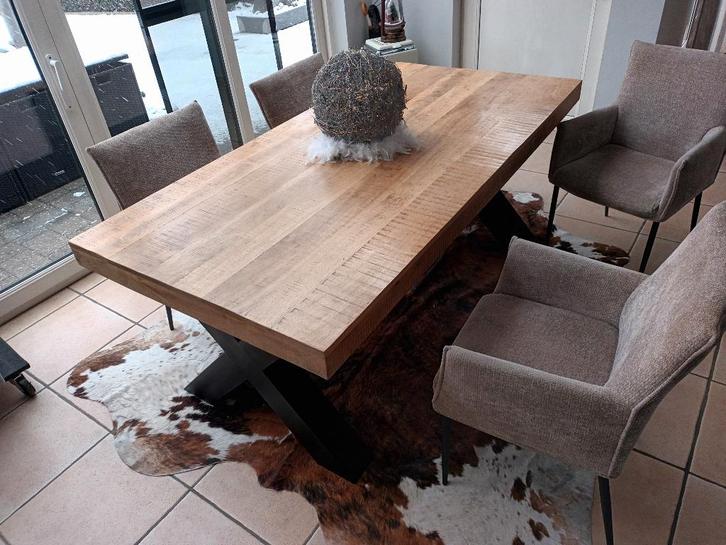 eetkamertafel en stoelen, Huis en Inrichting, Tafels | Eettafels, Zo goed als nieuw, Ophalen