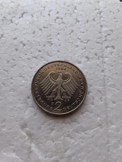 2 deutsche mark 1984, Timbres & Monnaies, Monnaies | Europe | Monnaies non-euro, Monnaie en vrac, Allemagne, Enlèvement ou Envoi