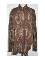 Ingra Rose - Chemise jacquard / cachemire marron T:XL, Bruin, Verzenden, Maat 46/48 (XL) of groter, Zo goed als nieuw