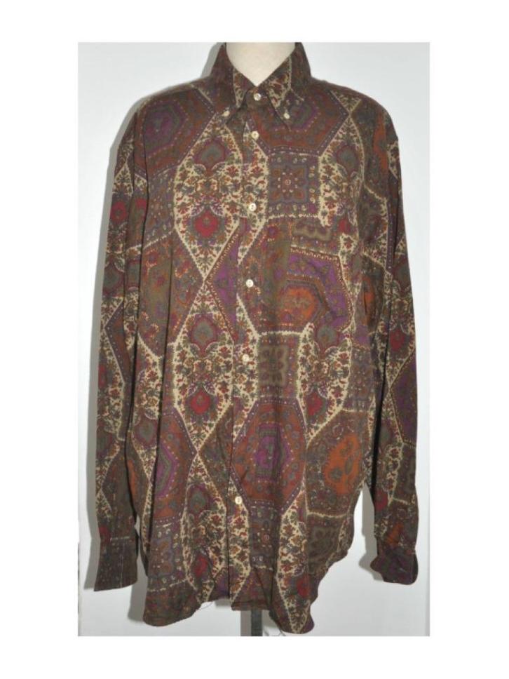 Ingra Rose - Chemise jacquard / cachemire marron T:XL, Kleding | Dames, Blouses en Tunieken, Zo goed als nieuw, Maat 46/48 (XL) of groter