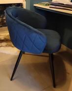 Blauwe velour stoel, Antiek en Kunst, Ophalen