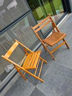 Twee houten klapstoelen. OOGSTJAAR, Tuin en Terras, Tuinstoelen, Ophalen, Gebruikt, Hout