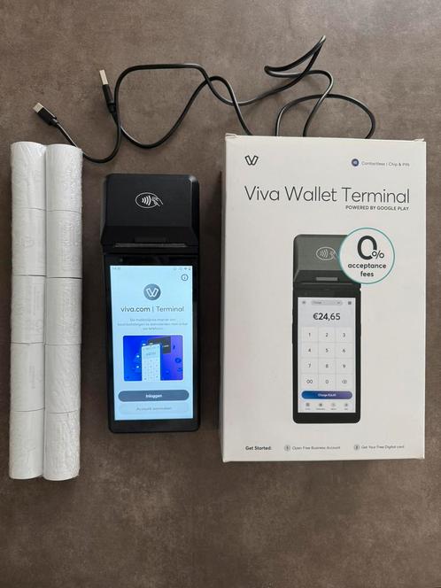 Viva Wallet Betaalterminal incl. 10 extra rollen, Zakelijke goederen, Kantoor en Winkelinrichting | Kassa's en Betaalsystemen